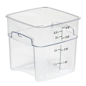 SQUARE POLYCARBONATE STORAGE CONTAINER CLEAR